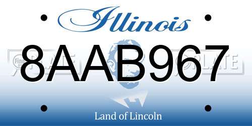 8AAB967 Illinois License Plate