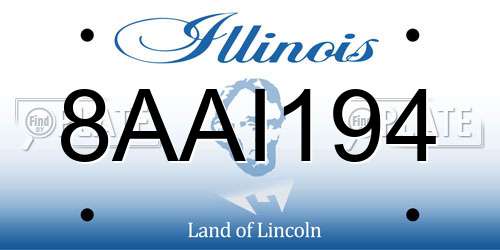 8AAI194 Illinois License Plate