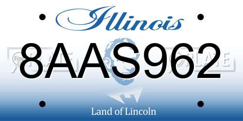 8AAS962 Illinois License Plate