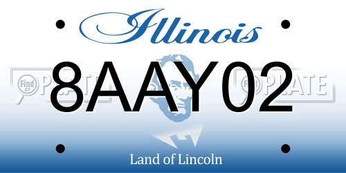 8AAY02 Illinois License Plate
