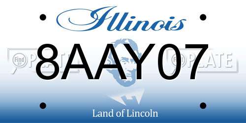 8AAY07 Illinois License Plate