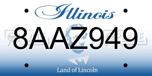 8AAZ949 Illinois License Plate
