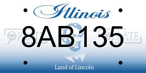 8AB135 Illinois License Plate