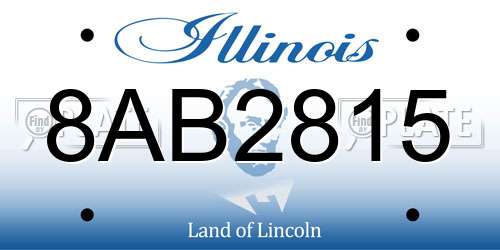 8AB2815 Illinois License Plate