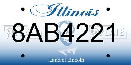 8AB4221 Illinois License Plate