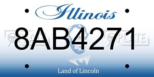 8AB4271 Illinois License Plate