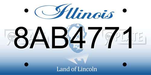8AB4771 Illinois License Plate