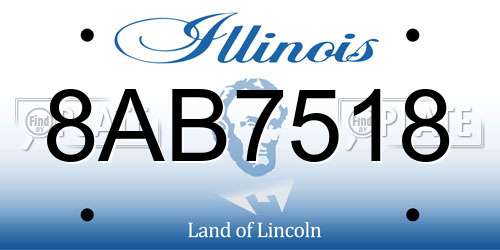 8AB7518 Illinois License Plate