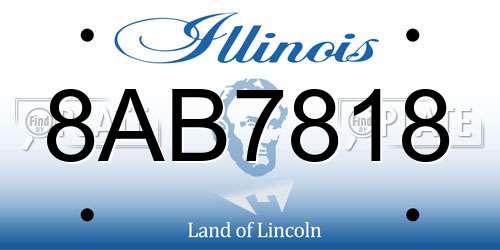 8AB7818 Illinois License Plate