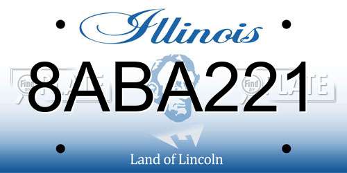 8ABA221 Illinois License Plate