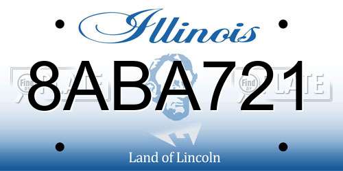 8ABA721 Illinois License Plate