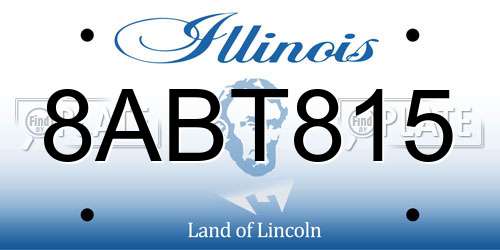 8ABT815 Illinois License Plate