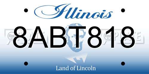 8ABT818 Illinois License Plate