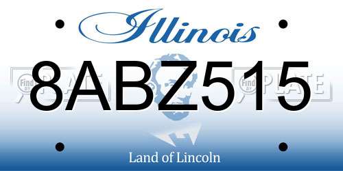 8ABZ515 Illinois License Plate