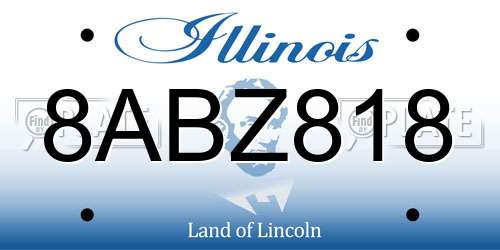 8ABZ818 Illinois License Plate