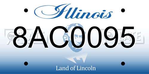 8AC0095 Illinois License Plate