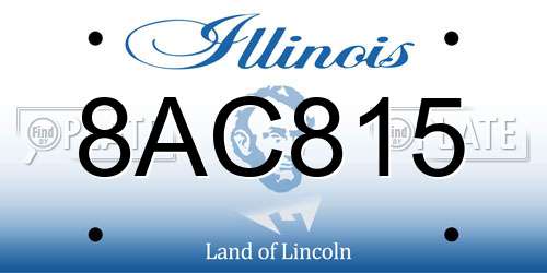 8AC815 Illinois License Plate