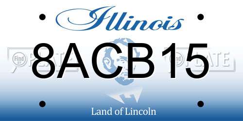 8ACB15 Illinois License Plate