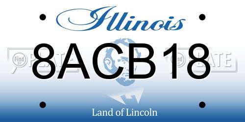 8ACB18 Illinois License Plate