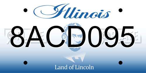 8ACD095 Illinois License Plate