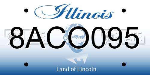 8ACO095 Illinois License Plate