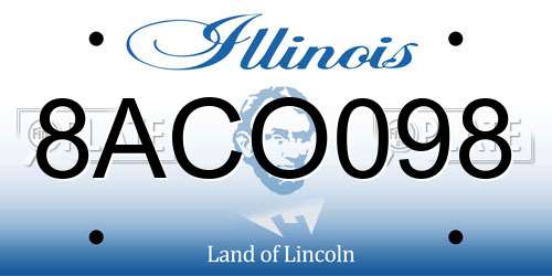8ACO098 Illinois License Plate
