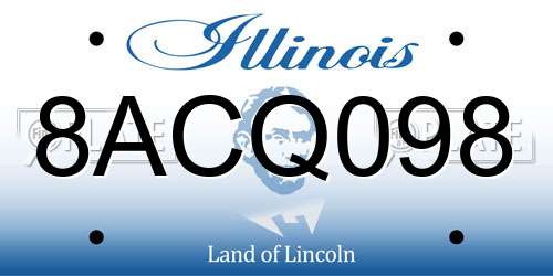 8ACQ098 Illinois License Plate