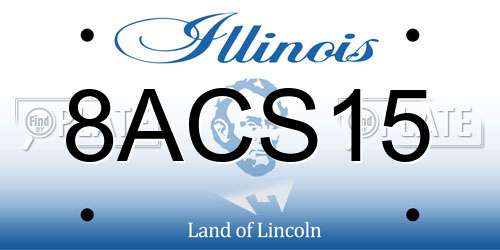 8ACS15 Illinois License Plate