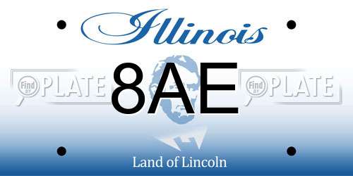 8AE Illinois License Plate