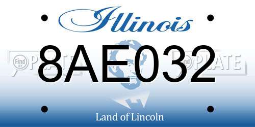8AE032 Illinois License Plate