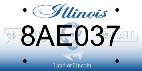 8AE037 Illinois License Plate