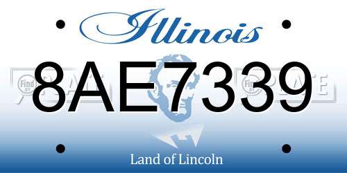 8AE7339 Illinois License Plate