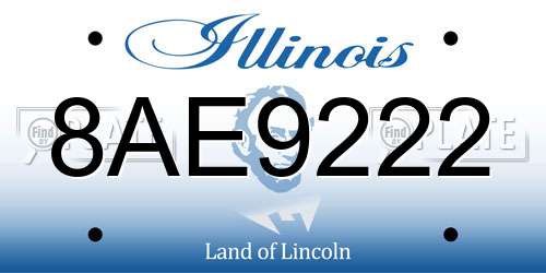 8AE9222 Illinois License Plate