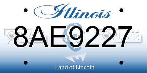 8AE9227 Illinois License Plate