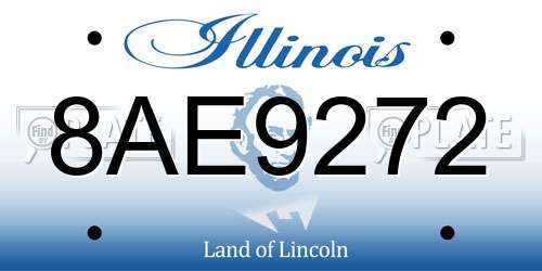 8AE9272 Illinois License Plate