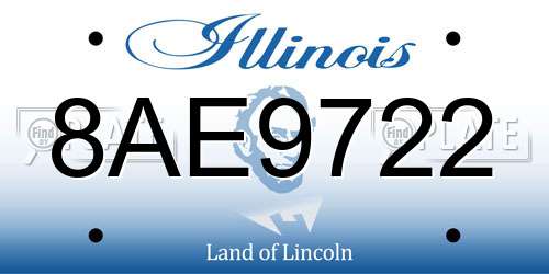 8AE9722 Illinois License Plate