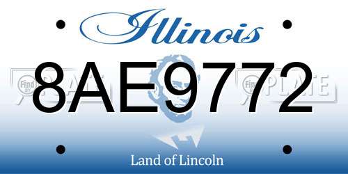 8AE9772 Illinois License Plate