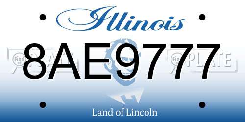 8AE9777 Illinois License Plate