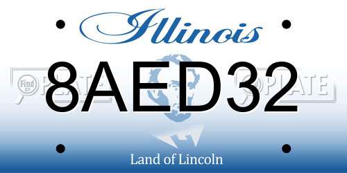8AED32 Illinois License Plate