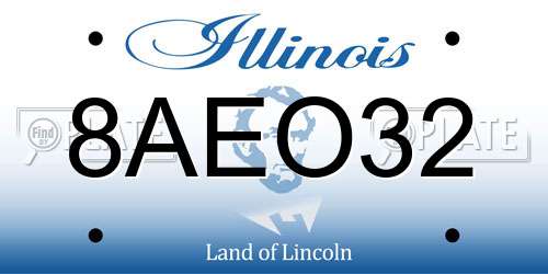 8AEO32 Illinois License Plate