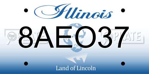 8AEO37 Illinois License Plate