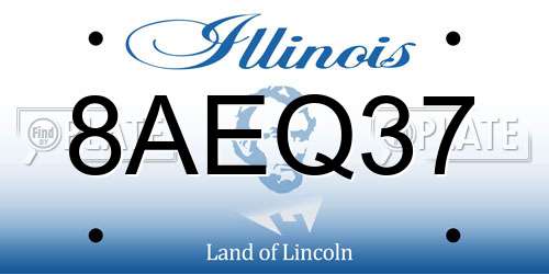 8AEQ37 Illinois License Plate