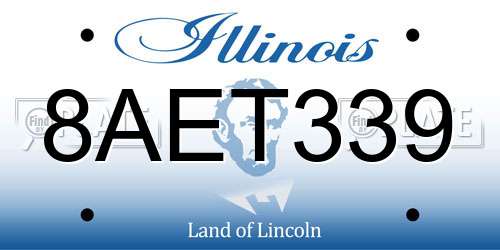 8AET339 Illinois License Plate