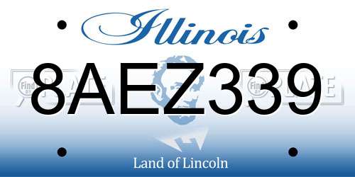 8AEZ339 Illinois License Plate