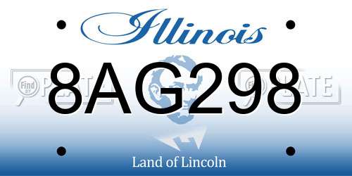 8AG298 Illinois License Plate