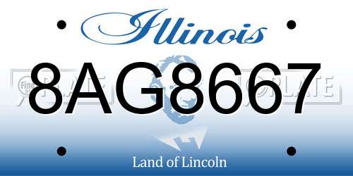 8AG8667 Illinois License Plate