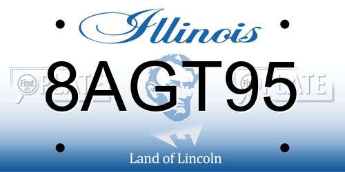 8AGT95 Illinois License Plate
