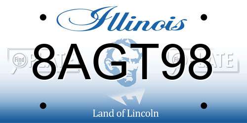 8AGT98 Illinois License Plate