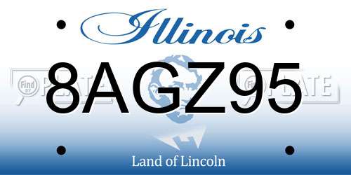 8AGZ95 Illinois License Plate