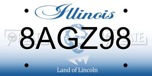 8AGZ98 Illinois License Plate